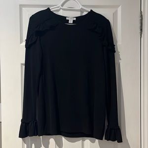 Women’s black sweater with ruffles